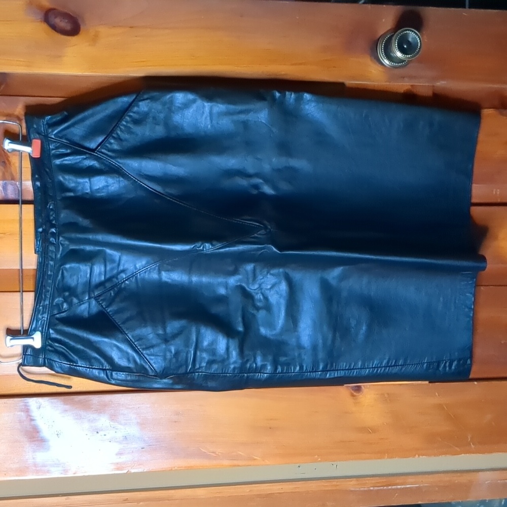 Genuine leather VINTAGE skirt,